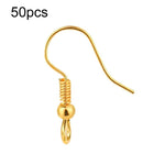 50 Stück Edelstahl Ohrstecker & Ohrhaken DIY Schmuckzubehör, Stahl Gerader Stab, Gold Gerader Stab, Stahl Kreuz, Gold Kreuz