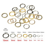 200 Stück handgemachte Schmuck-Binderinge zum Selbermachen, 0,5 x 3 mm, 0,5 x 4 mm, 0,7 x 5 mm, 0,9 x 6 mm, 1,0 x 7 mm, 1,0 x 8 mm, 1,2 x 9 mm, 1,2 x 10 mm, 1,2 x 12 mm