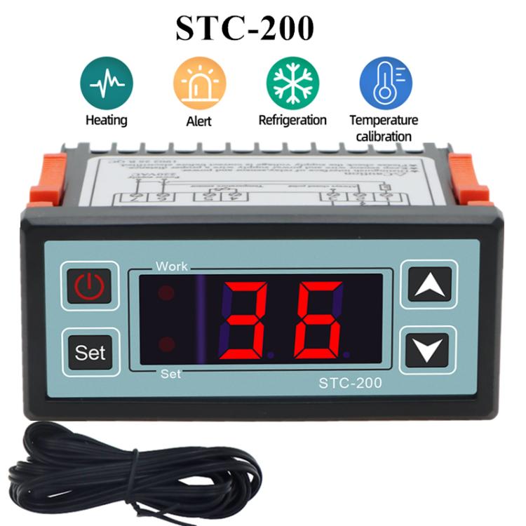STC-200 Temperaturregler für Kühl- & Kühlgeräte mit Kühl-/Heizfunktion und Alarm, STC-200 220V
