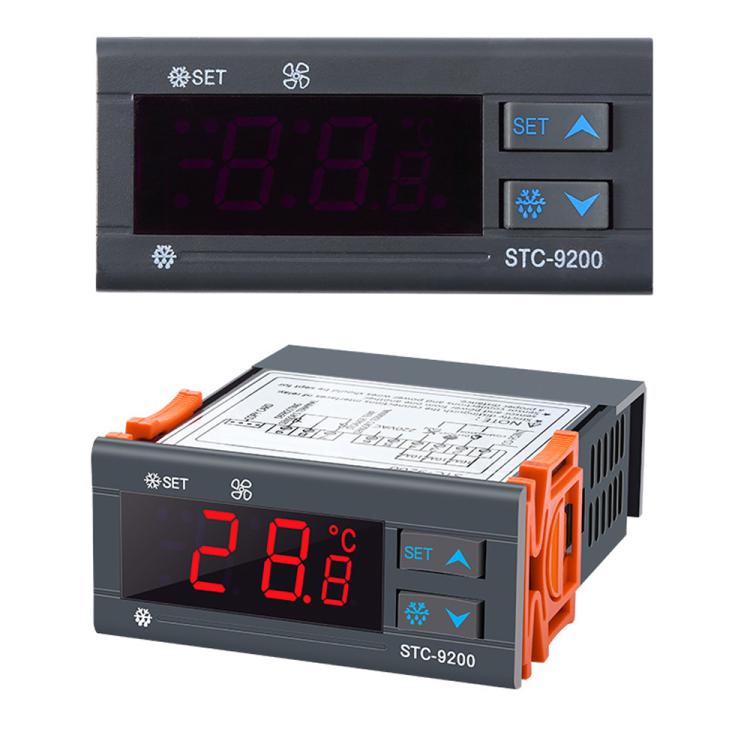 STC-9200 Mikrocomputer Temperaturregler - 3-Modus Ausgang für Kühlung, Abtauen & Lüftersteuerung, Universal für Kühl- und Kühlgeräte