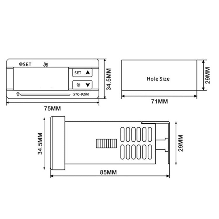 STC-9200 Mikrocomputer Temperaturregler - 3-Modus Ausgang für Kühlung, Abtauen & Lüftersteuerung, Universal für Kühl- und Kühlgeräte