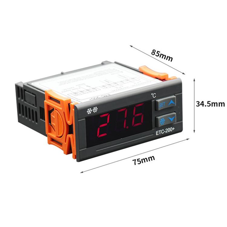 ETC-200+ Digitaler Temperaturregler mit Kühlung, Heizung, Abtauverzögerung & Alarm, 220V Englische Version, 110V Englische Version