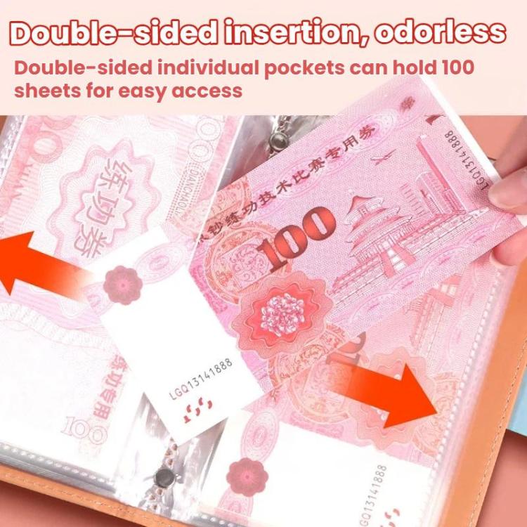 A6 Passwortschloss Kassenbuch 50 Seiten große Kapazität wasserdichtes Gedenkbanknotenalbum