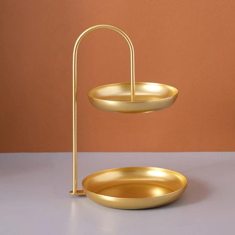 Dekorative schmiedeeiserne zweistöckige Servierplatte, vielseitig einsetzbare Servier- und Präsentationsplatte für Partys und den täglichen Gebrauch