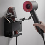 Universeller Haartrocknerhalter zur Wandmontage mit Kabelaufbewahrung für Haarstyling-Tools, bohrfrei schwarz, bohrfrei weiß, Bohrversion schwarz, Bohrversion weiß