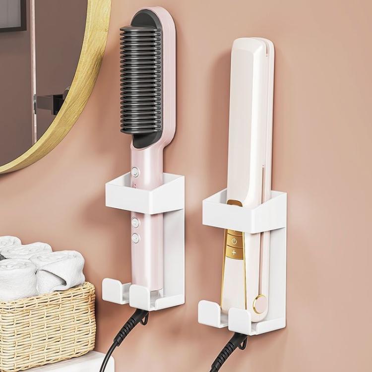 Lockenstabhalter aus Edelstahl 304, hitzebeständig, bohrfreie Wandmontage mit Kabelorganisator für heiße Haarstyling-Geräte