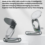 15W 3-in-1 Magnetisches Kabelloses Ladegerät mit LED Bunte Lichter Drehbarer Desktop-Ladeständer