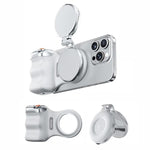 TELESIN Magnetische Handyhalterung Fotografiegriff Fernbedienungsassistent, Weißer Kameragriff+Silbernes Aufhelllicht, Weißer Kameragriff+Stativ+Silbernes Aufhelllicht, Weißer Kameragriff+Weißes Aufhelllicht, Weißer Kameragriff+Stativ+Weißes Aufhelllicht