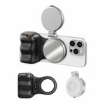 TELESIN Magnetische Handyhalterung Fotografiegriff Fernbedienungsassistent, Weißer Kameragriff+Silbernes Aufhelllicht, Weißer Kameragriff+Stativ+Silbernes Aufhelllicht, Weißer Kameragriff+Weißes Aufhelllicht, Weißer Kameragriff+Stativ+Weißes Aufhelllicht