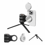 TELESIN Magnetische Handyhalterung Fotografiegriff Fernbedienungsassistent, Weißer Kameragriff+Silbernes Aufhelllicht, Weißer Kameragriff+Stativ+Silbernes Aufhelllicht, Weißer Kameragriff+Weißes Aufhelllicht, Weißer Kameragriff+Stativ+Weißes Aufhelllicht