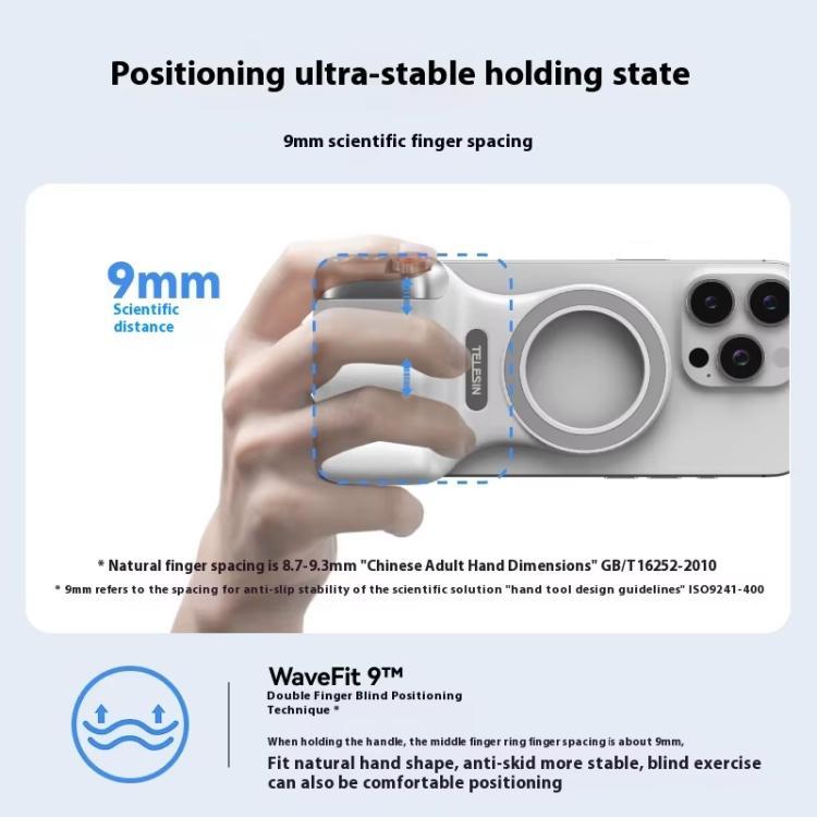 TELESIN Magnetische Handyhalterung Fotografiegriff Fernbedienungsassistent, Weißer Kameragriff+Silbernes Aufhelllicht, Weißer Kameragriff+Stativ+Silbernes Aufhelllicht, Weißer Kameragriff+Weißes Aufhelllicht, Weißer Kameragriff+Stativ+Weißes Aufhelllicht