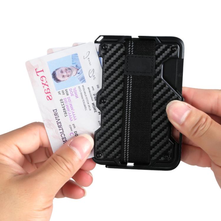 Für AirTag 2. Gen / AirTag 1. Gen Magnetischer Metall-Kartenhalter mit Telefonständer, RFID-blockierend, Elastisches Handgelenkband