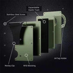 Für AirTag 2. Gen / AirTag 1. Gen Metall-Kartenhalter RFID-blockierende Brieftasche