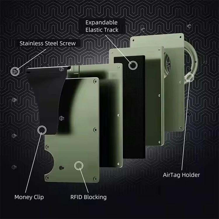 Für AirTag 2. Gen / AirTag 1. Gen Metall-Kartenhalter RFID-blockierende Brieftasche
