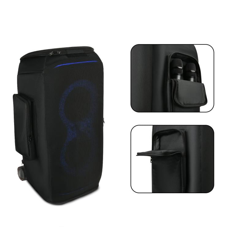 Für JBL Partybox Stage 320 Lautsprecher Verbesserte Hülle mit Doppelseitigen Taschen Nylon Mesh Hülle, Verbesserte Hülle