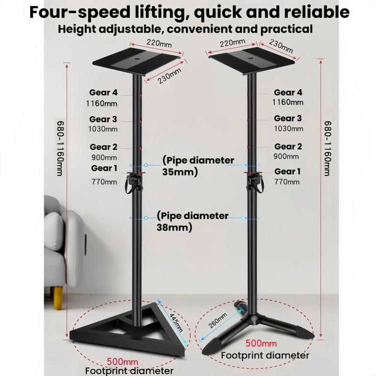 Metall Bodenlautsprecher Ständer Monitor Surround Stativ Für Studio & Schreibtisch, LKT-610, LKT-640