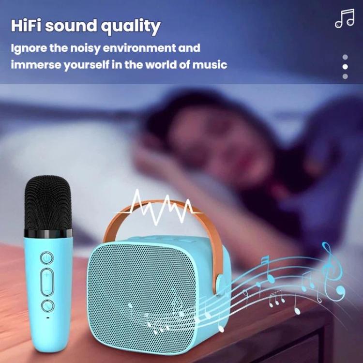 Portable Bluetooth Speaker With Detachable Microphone Kids Family Karaoke Set, Sky Blue Dual Mic, Pink Dual Mic, White Dual Mic, Sky Blue Single Mic, Pink Single Mic, White Single Mic