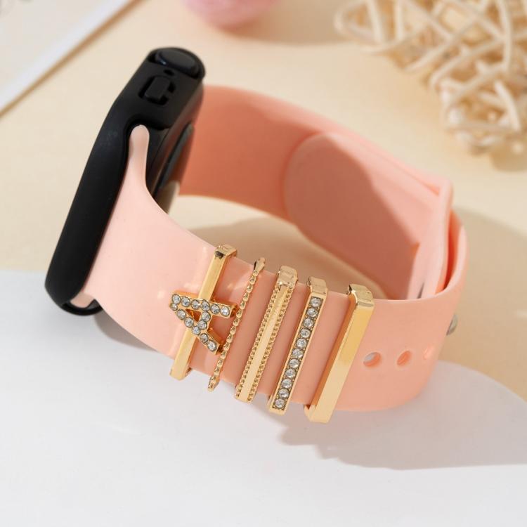 5pcs /Set Strap Decorative Rings Strap Letter Charms Accessories, A, B, C, D, E, F, G, J, K, L, M, R, S