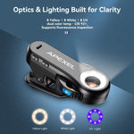 APEXEL TriScope 40X-80X-120X Telefonmikroskop mit Dual-Temperatur LED & UV-Beleuchtung, APL-MS3L