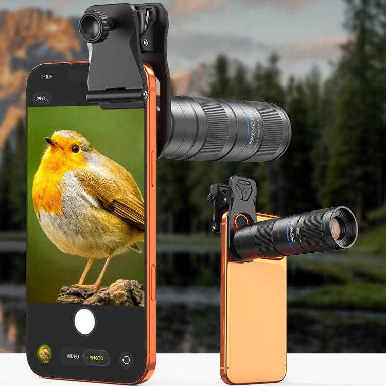 APEXEL TeleZoom 5–10X Zoom Teleobjektiv-Kit für Smartphone mit All-in-One Universalclip, APL-T5-10X