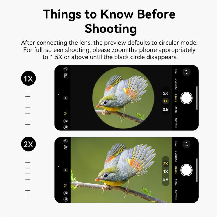 APEXEL TeleZoom 5–10X Zoom Teleobjektiv-Kit für Smartphone mit All-in-One Universalclip, APL-T5-10X