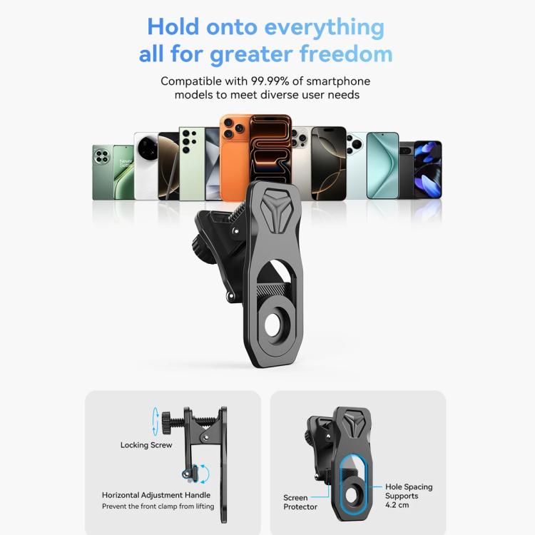 APEXEL TeleZoom 5–10X Zoom Teleobjektiv-Kit für Smartphone mit All-in-One Universalclip, APL-T5-10X
