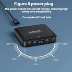 240W Intelligentes Schnellladegerät mit magnetischem USB einziehbarem Kabel und Mehrfach-Anschluss-Aufbewahrung, EU Stecker, US Stecker, UK Stecker, AU Stecker, KR Stecker