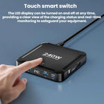 240W Intelligentes Schnellladegerät mit magnetischem USB einziehbarem Kabel und Mehrfach-Anschluss-Aufbewahrung, EU Stecker, US Stecker, UK Stecker, AU Stecker, KR Stecker