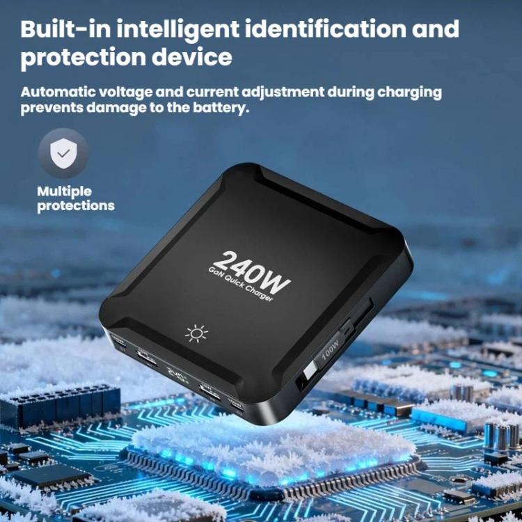 240W Intelligentes Schnellladegerät mit magnetischem USB einziehbarem Kabel und Mehrfach-Anschluss-Aufbewahrung, EU Stecker, US Stecker, UK Stecker, AU Stecker, KR Stecker