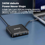 240W Intelligentes Schnellladegerät mit magnetischem USB einziehbarem Kabel und Mehrfach-Anschluss-Aufbewahrung, EU Stecker, US Stecker, UK Stecker, AU Stecker, KR Stecker