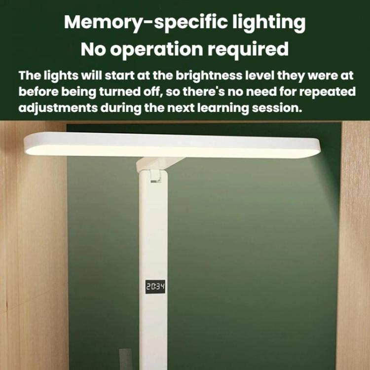 Xiajule Augenschonende Studien-Schreibtischlampe mit Zeit Anzeige 3-Farbtemperatur Dimmbar Leselampe Nachttischlampe, XH4000, XH4800