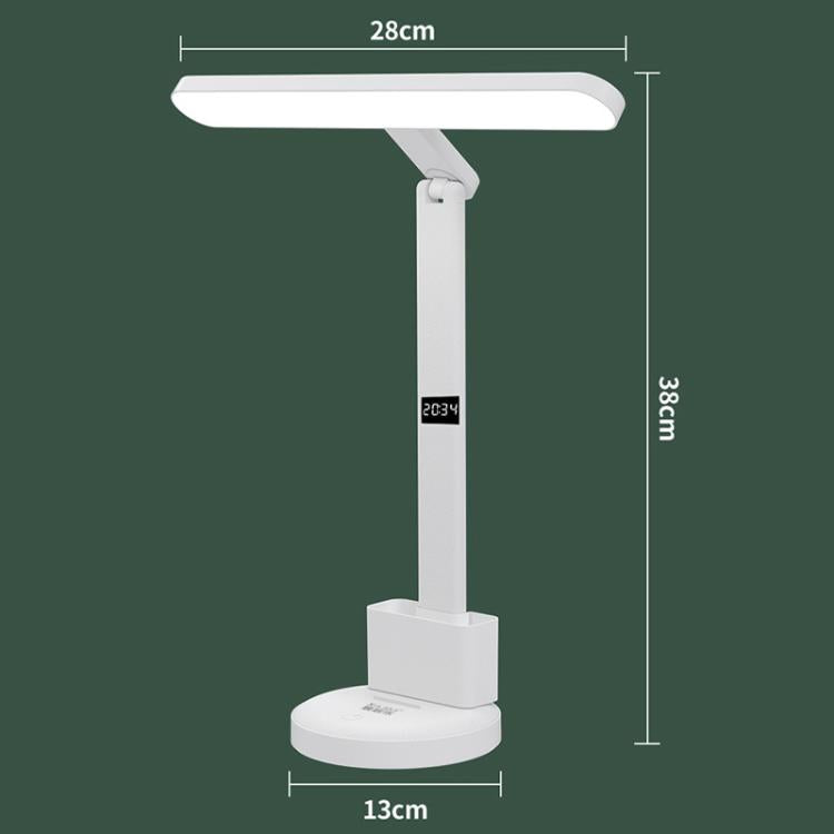 Xiajule Augenschonende Studien-Schreibtischlampe mit Zeit Anzeige 3-Farbtemperatur Dimmbar Leselampe Nachttischlampe, XH4000, XH4800