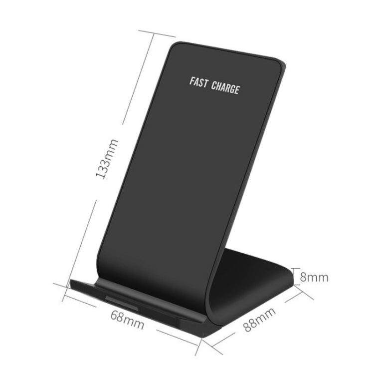 R2 10W vertikales Handy-Wireless-Ladegerät, intelligenter Schnelllade-Ständer für den Schreibtisch, R2 (Schwarz)