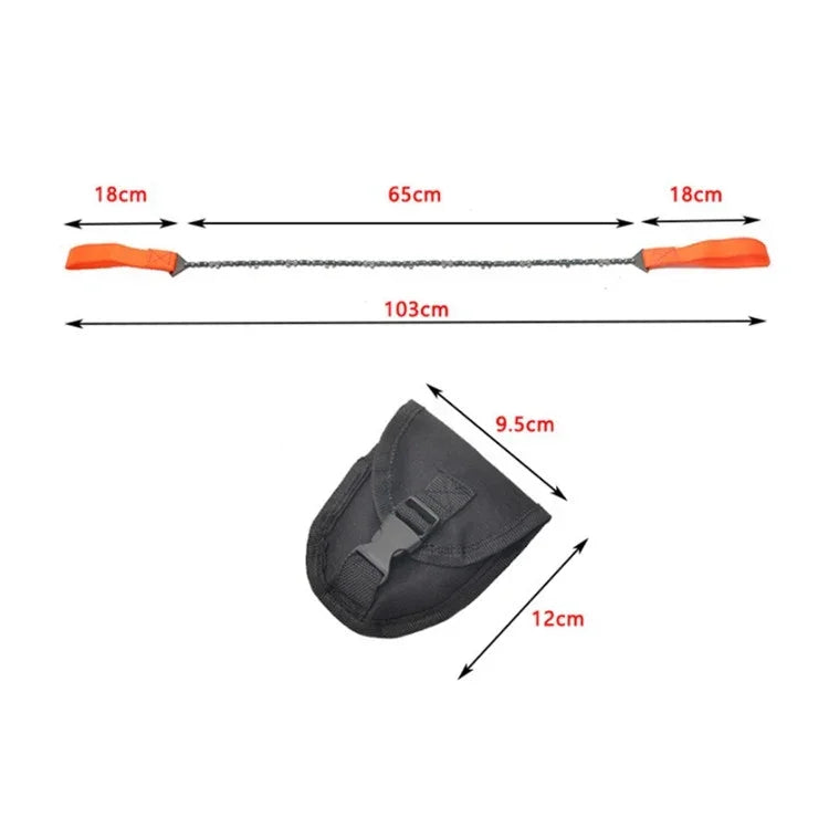 Outdoor Tragbare Hand-Kettensäge für den Feldeinsatz, Überleben, Manganstahl-Kettensäge, Multifunktionale Baumfällsäge, Drahtsäge (11 Zähne Orange), Drahtsäge (11 Zähne Schwarz)