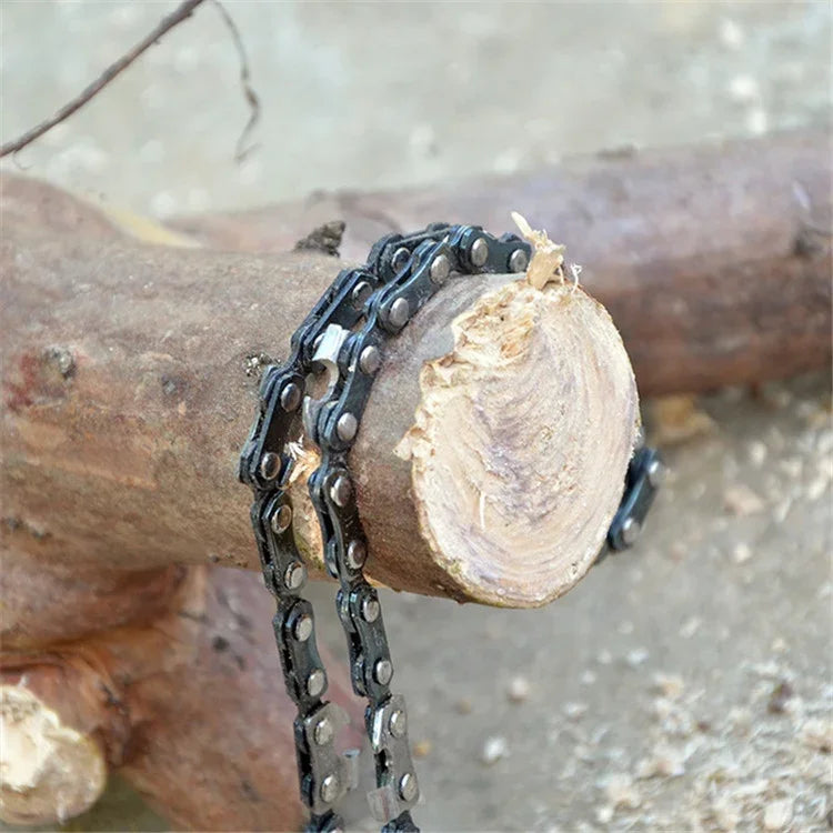 Outdoor Tragbare Hand-Kettensäge für den Feldeinsatz, Überleben, Manganstahl-Kettensäge, Multifunktionale Baumfällsäge, Drahtsäge (11 Zähne Orange), Drahtsäge (11 Zähne Schwarz)