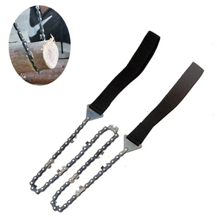 Outdoor Tragbare Hand-Kettensäge für den Feldeinsatz, Überleben, Manganstahl-Kettensäge, Multifunktionale Baumfällsäge, Drahtsäge (11 Zähne Orange), Drahtsäge (11 Zähne Schwarz)