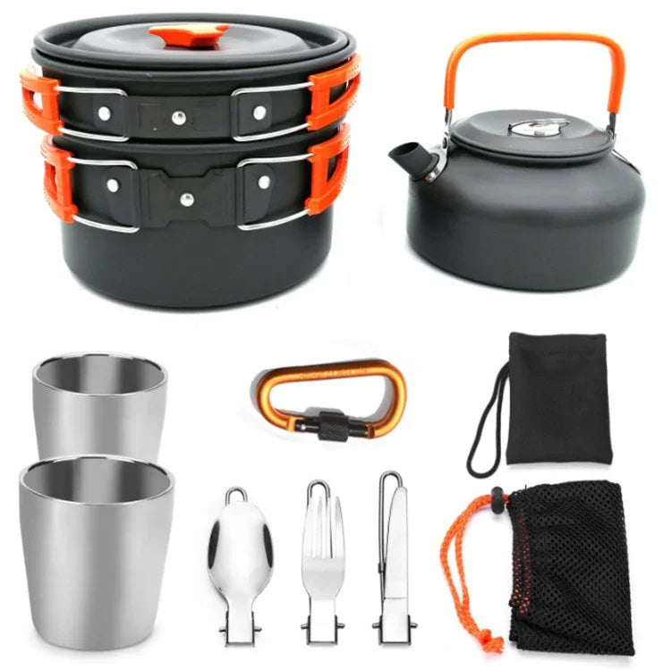 Outdoor-Bedarf Camping Tragbare Teekanne Set Topf-Set