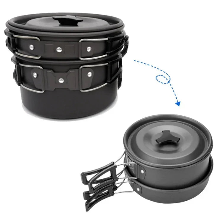 Outdoor-Bedarf Camping Tragbare Teekanne Set Topf-Set