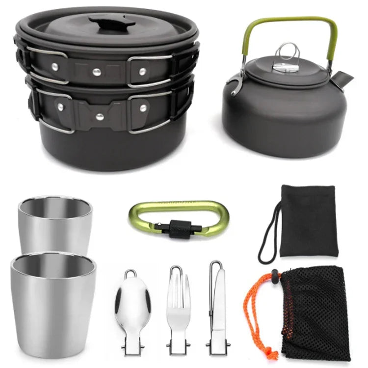 Outdoor-Bedarf Camping Tragbare Teekanne Set Topf-Set
