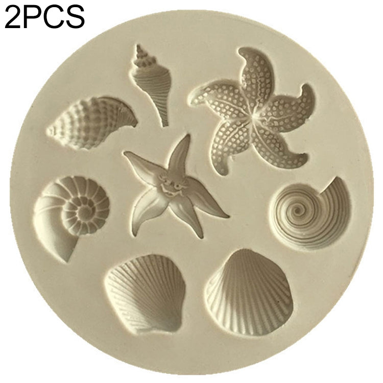 2 Stück Marine Element Form Seestern Muschel Modell Silikon Kuchen Fondant Werkzeug, Kuchen Fondant Werkzeug