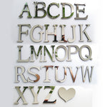 2 Stück Heimdekoration Kreative Persönlichkeit Englische Buchstaben Acryl Spiegel 3D DIY Wandaufkleber