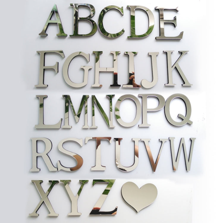 2 Stück Heimdekoration Kreative Persönlichkeit Englische Buchstaben Acryl Spiegel 3D DIY Wandaufkleber