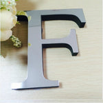 2 Stück Heimdekoration Kreative Persönlichkeit Englische Buchstaben Acryl Spiegel 3D DIY Wandaufkleber