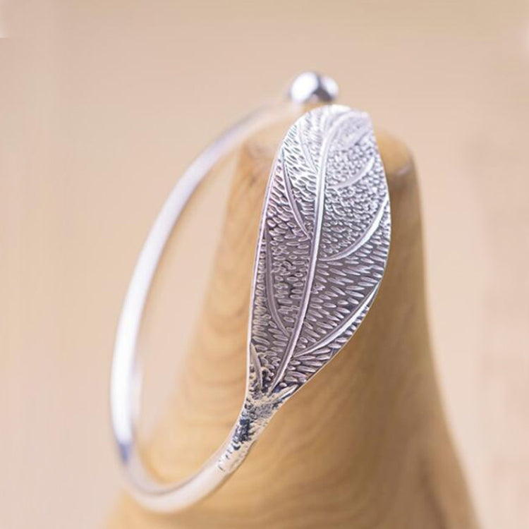 Blatt-Manschetten-Armreifen Damen Vintage Silber Schmuck Luxusarmband