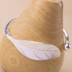 Blatt-Manschetten-Armreifen Damen Vintage Silber Schmuck Luxusarmband