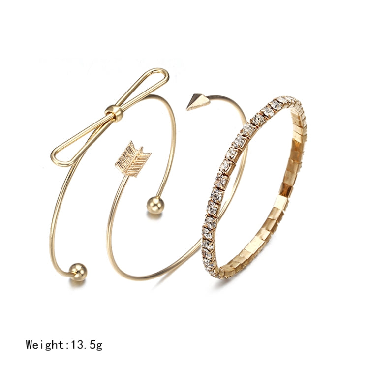 Goldfarbene Blatt Schneeflocke Hirschgeweih Offene Verstellbare Manschetten-Armreifen Set für Damen