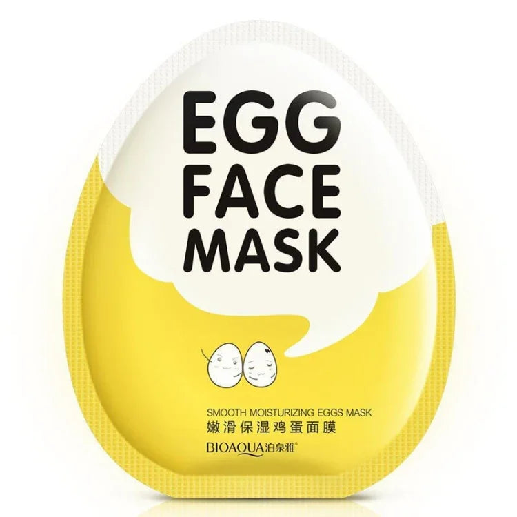 10 Stück Eier-Gesichtsmasken – Glättende, feuchtigkeitsspendende Gesichtsmaske – Ölregulierend – Porenverfeinernd – Aufhellend – Hautpflege