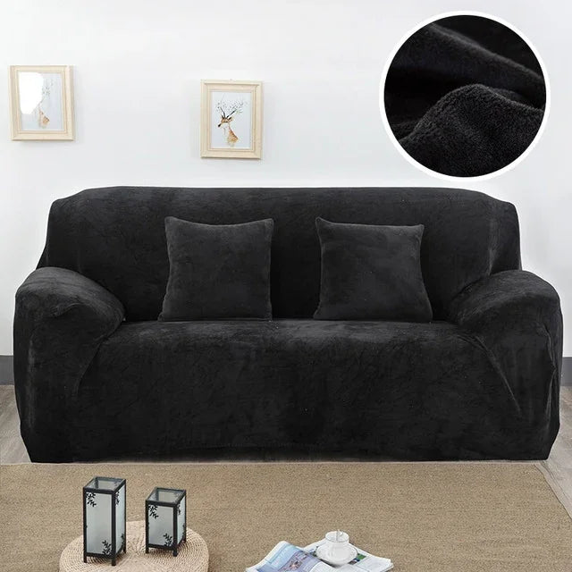 Plüsch-Sofabezug, dick, elastisch, Sofahussen, Kissenbezug nicht im Lieferumfang enthalten, 1 Sitzer 90–140 cm, 2 Sitzer 145–185 cm, 3 Sitzer 190–230 cm, 4 Sitzer 230–300 cm