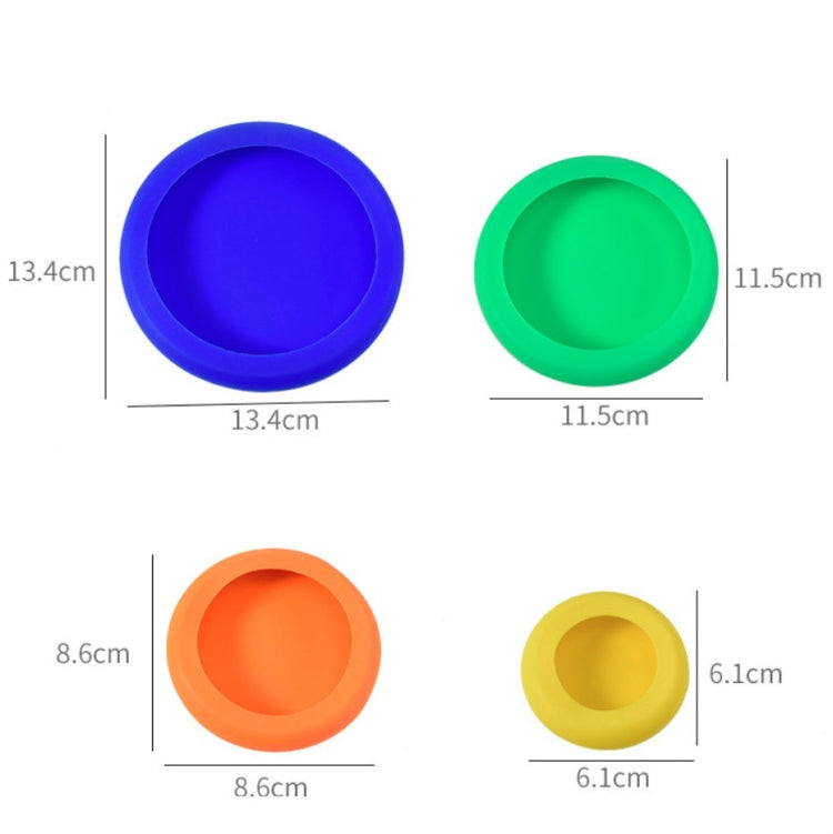 3 Sets 4 in 1 Silikon-Frischhaltedeckel-Set, Multifunktionale Obst- und Gemüsesiegelbare dehnbare Silikon-Schüsseldeckel Zufällige Farblieferung, Silikon-Frischhaltedeckel