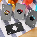 2 Stück Edelstahl Flaschenöffner Poker Spielkarte Pik Limonadenflaschenöffner